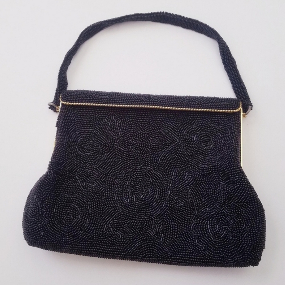 Vintage hand-beaded handbag with Italian beads